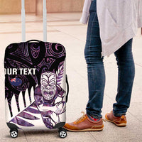 New Zealand Silver Fern Rugby Custom Luggage Cover Go All Black Purple Maori Paua Shell - Polynesian Pride