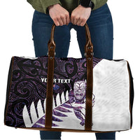 New Zealand Silver Fern Rugby Custom Travel Bag Go All Black Purple Maori Paua Shell - Polynesian Pride