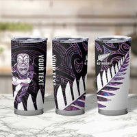 New Zealand Silver Fern Rugby Custom Tumbler Cup Go All Black Purple Maori Paua Shell - Polynesian Pride