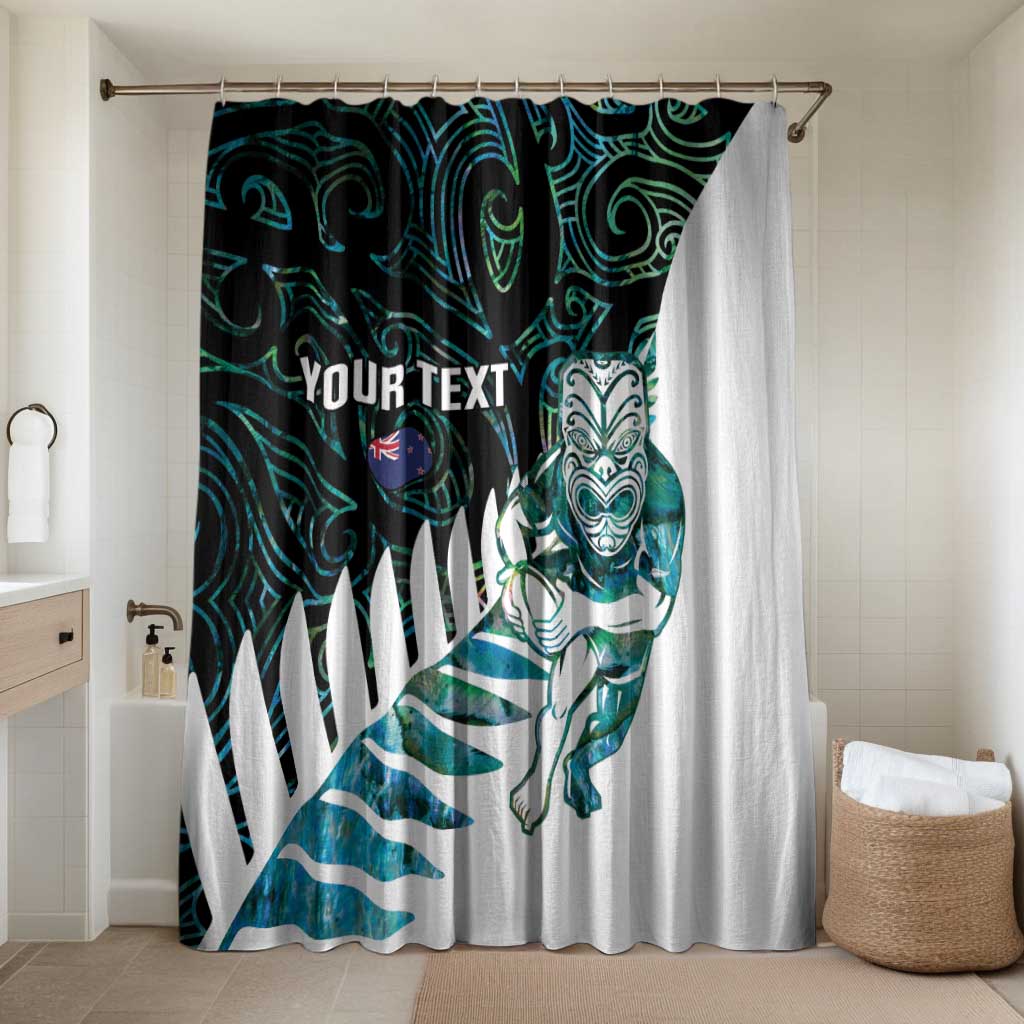 New Zealand Silver Fern Rugby Custom Bathroom Set Go All Black Turquoise Maori Paua Shell - Polynesian Pride
