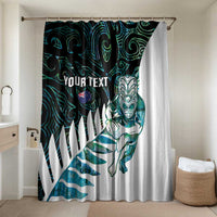 New Zealand Silver Fern Rugby Custom Bathroom Set Go All Black Turquoise Maori Paua Shell - Polynesian Pride