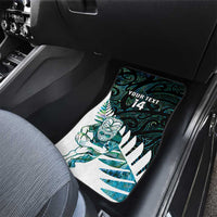 New Zealand Silver Fern Rugby Custom Car Mats Go All Black Turquoise Maori Paua Shell - Polynesian Pride