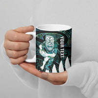 New Zealand Silver Fern Rugby Custom Ceramic Mug Go All Black Turquoise Maori Paua Shell - Polynesian Pride