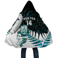 New Zealand Silver Fern Rugby Custom Cloak Go All Black Turquoise Maori Paua Shell - Polynesian Pride