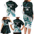 New Zealand Silver Fern Rugby Custom Family Matching Long Sleeve Bodycon Dress and Hawaiian Shirt Go All Black Turquoise Maori Paua Shell - Polynesian Pride