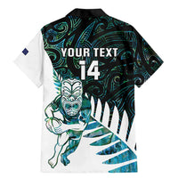 New Zealand Silver Fern Rugby Custom Family Matching Mermaid Dress and Hawaiian Shirt Go All Black Turquoise Maori Paua Shell - Polynesian Pride