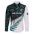 New Zealand Silver Fern Rugby Custom Family Matching Mermaid Dress and Hawaiian Shirt Go All Black Turquoise Maori Paua Shell - Polynesian Pride