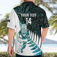 New Zealand Silver Fern Rugby Custom Hawaiian Shirt Go All Black Turquoise Maori Paua Shell - Polynesian Pride