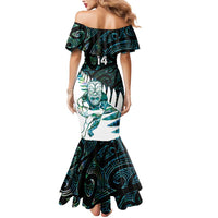 New Zealand Silver Fern Rugby Custom Mermaid Dress Go All Black Turquoise Maori Paua Shell - Polynesian Pride