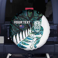 New Zealand Silver Fern Rugby Custom Spare Tire Cover Go All Black Turquoise Maori Paua Shell - Polynesian Pride
