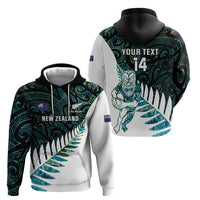 New Zealand Silver Fern Rugby Custom Zip Hoodie Go All Black Turquoise Maori Paua Shell - Polynesian Pride