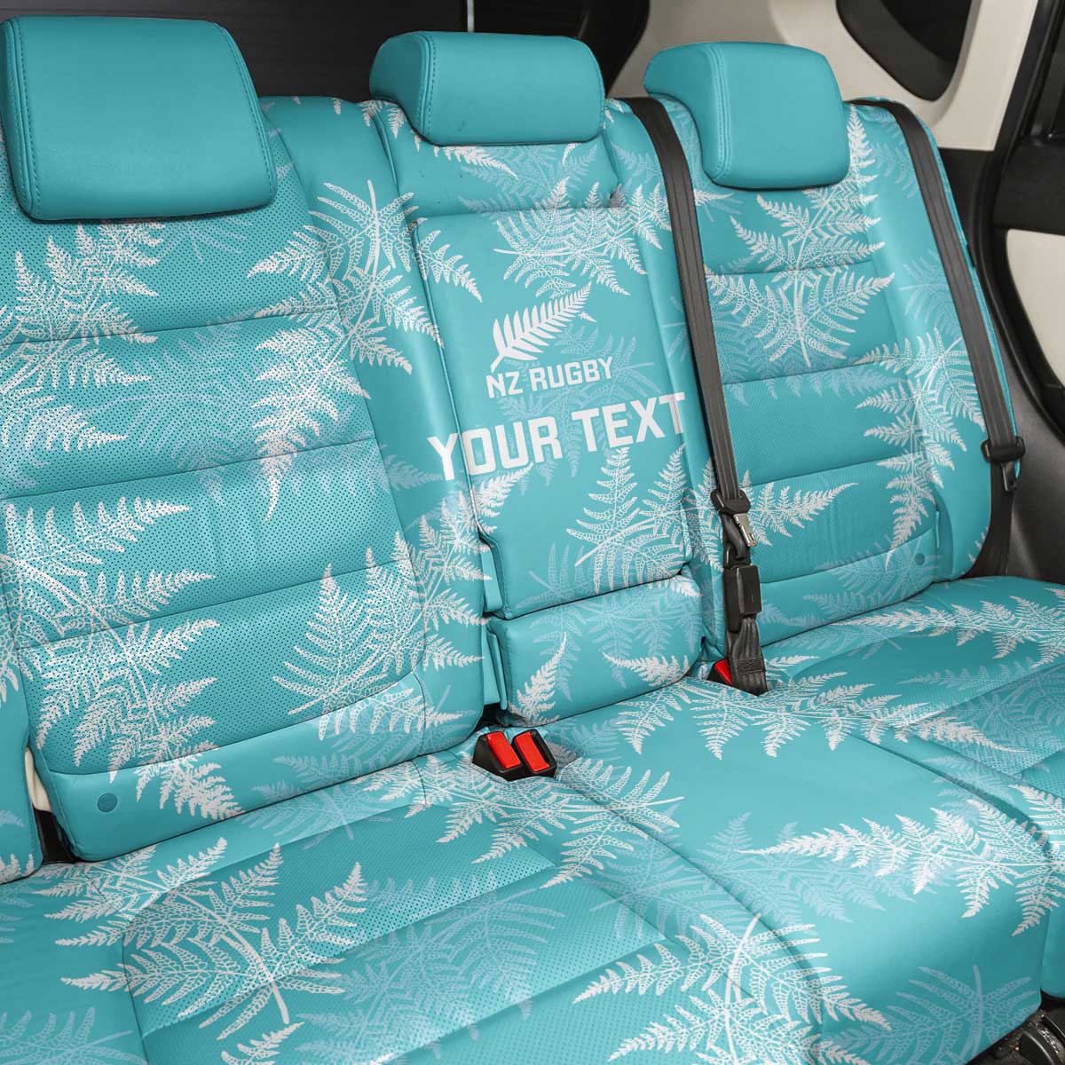 New Zealand Silver Fern Rugby Custom Back Car Seat Cover Go Aotearoa Champions Turquoise Version - Polynesian Pride