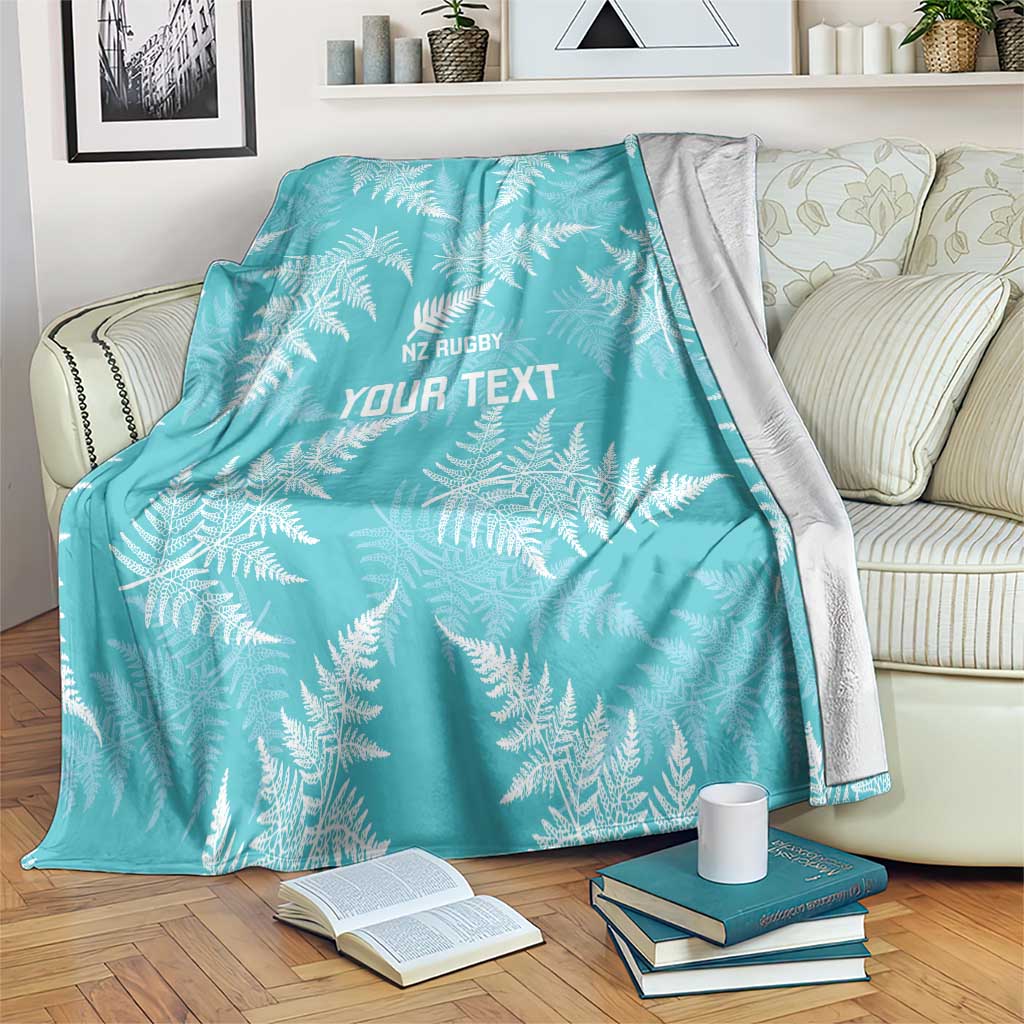 New Zealand Silver Fern Rugby Custom Blanket Go Aotearoa Champions Turquoise Version - Polynesian Pride
