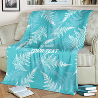 New Zealand Silver Fern Rugby Custom Blanket Go Aotearoa Champions Turquoise Version - Polynesian Pride