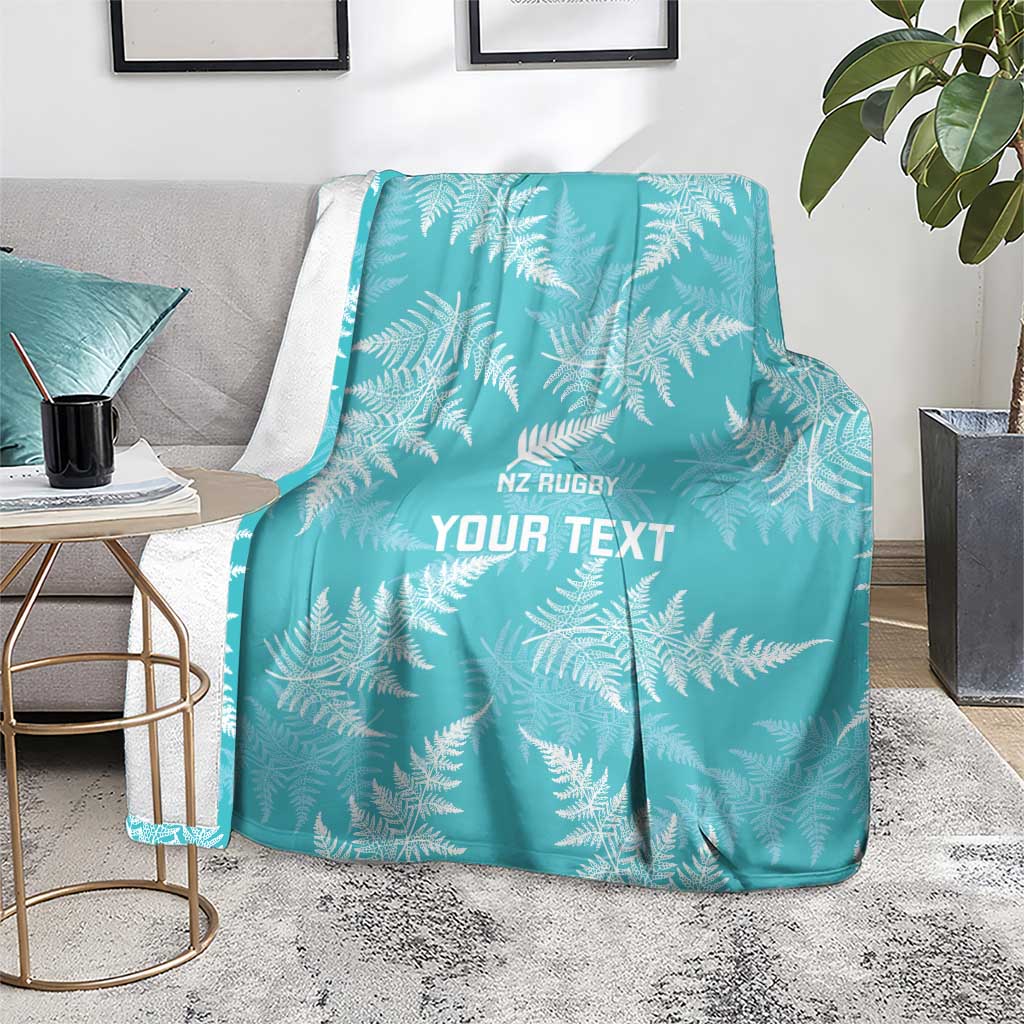 New Zealand Silver Fern Rugby Custom Blanket Go Aotearoa Champions Turquoise Version - Polynesian Pride