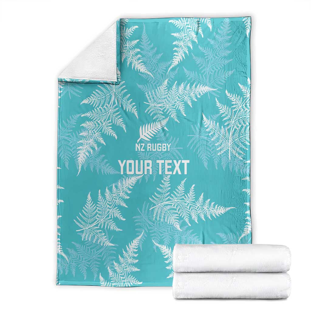 New Zealand Silver Fern Rugby Custom Blanket Go Aotearoa Champions Turquoise Version - Polynesian Pride