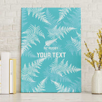 New Zealand Silver Fern Rugby Custom Canvas Wall Art Go Aotearoa Champions Turquoise Version - Polynesian Pride