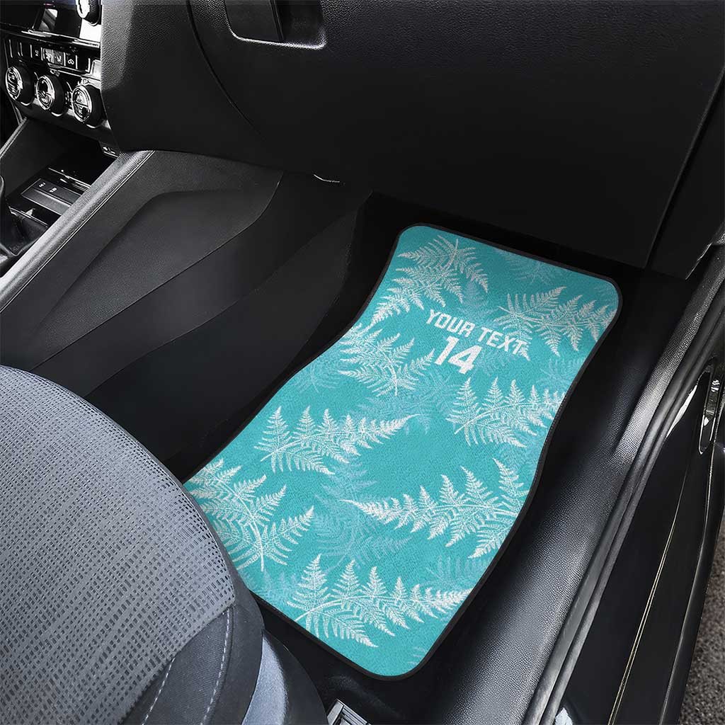 New Zealand Silver Fern Rugby Custom Car Mats Go Aotearoa Champions Turquoise Version - Polynesian Pride