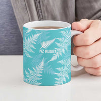 New Zealand Silver Fern Rugby Custom Ceramic Mug Go Aotearoa Champions Turquoise Version - Polynesian Pride