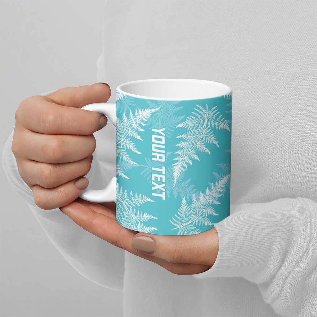 New Zealand Silver Fern Rugby Custom Ceramic Mug Go Aotearoa Champions Turquoise Version - Polynesian Pride