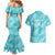 New Zealand Silver Fern Rugby Custom Couples Matching Mermaid Dress and Hawaiian Shirt Go Aotearoa Champions Turquoise Version - Polynesian Pride
