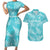 New Zealand Silver Fern Rugby Custom Couples Matching Short Sleeve Bodycon Dress and Hawaiian Shirt Go Aotearoa Champions Turquoise Version - Polynesian Pride
