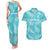 New Zealand Silver Fern Rugby Custom Couples Matching Tank Maxi Dress and Hawaiian Shirt Go Aotearoa Champions Turquoise Version - Polynesian Pride