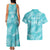 New Zealand Silver Fern Rugby Custom Couples Matching Tank Maxi Dress and Hawaiian Shirt Go Aotearoa Champions Turquoise Version - Polynesian Pride