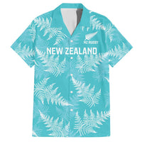 New Zealand Silver Fern Rugby Custom Family Matching Off Shoulder Maxi Dress and Hawaiian Shirt Go Aotearoa Champions Turquoise Version - Polynesian Pride
