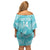 New Zealand Silver Fern Rugby Custom Family Matching Off Shoulder Short Dress and Hawaiian Shirt Go Aotearoa Champions Turquoise Version - Polynesian Pride