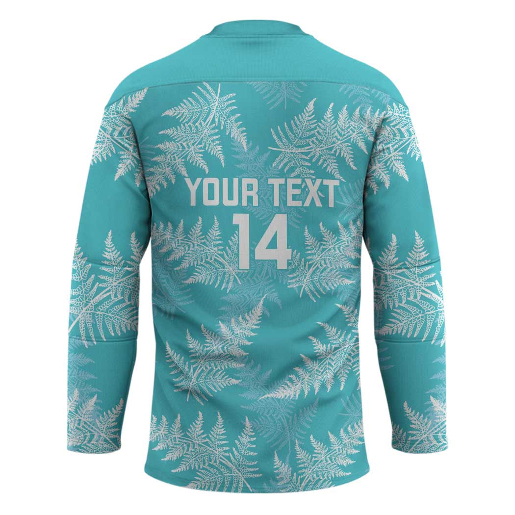 New Zealand Silver Fern Rugby Custom Hockey Jersey Go Aotearoa Champions Turquoise Version - Polynesian Pride