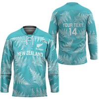 New Zealand Silver Fern Rugby Custom Hockey Jersey Go Aotearoa Champions Turquoise Version - Polynesian Pride