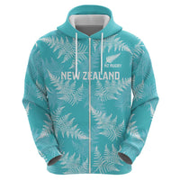 New Zealand Silver Fern Rugby Custom Hoodie Go Aotearoa Champions Turquoise Version - Polynesian Pride