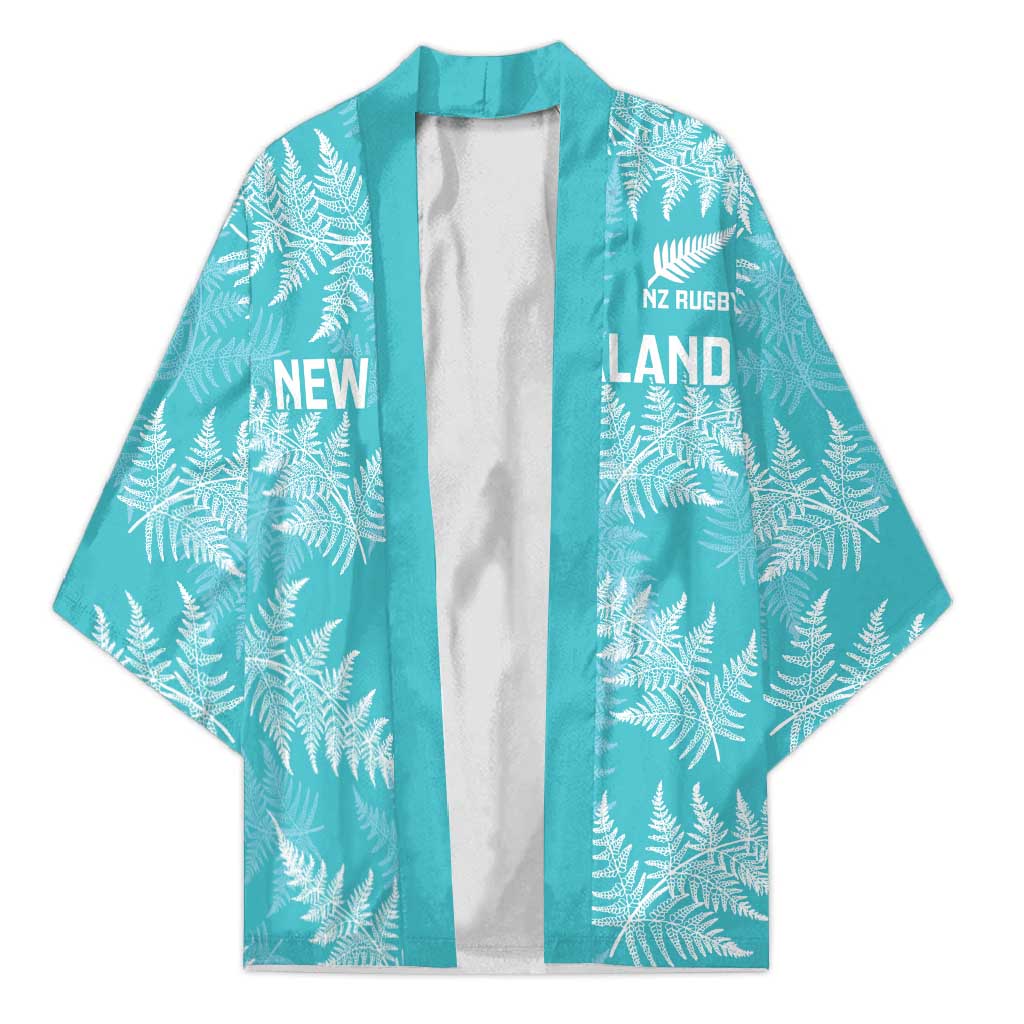 New Zealand Silver Fern Rugby Custom Kimono Go Aotearoa Champions Turquoise Version - Polynesian Pride