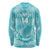 New Zealand Silver Fern Rugby Custom Long Sleeve Shirt Go Aotearoa Champions Turquoise Version - Polynesian Pride