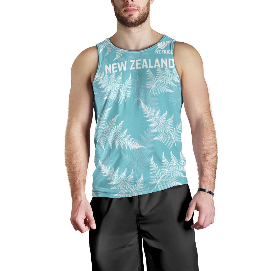 New Zealand Silver Fern Rugby Custom Men Tank Top Go Aotearoa Champions Turquoise Version - Polynesian Pride