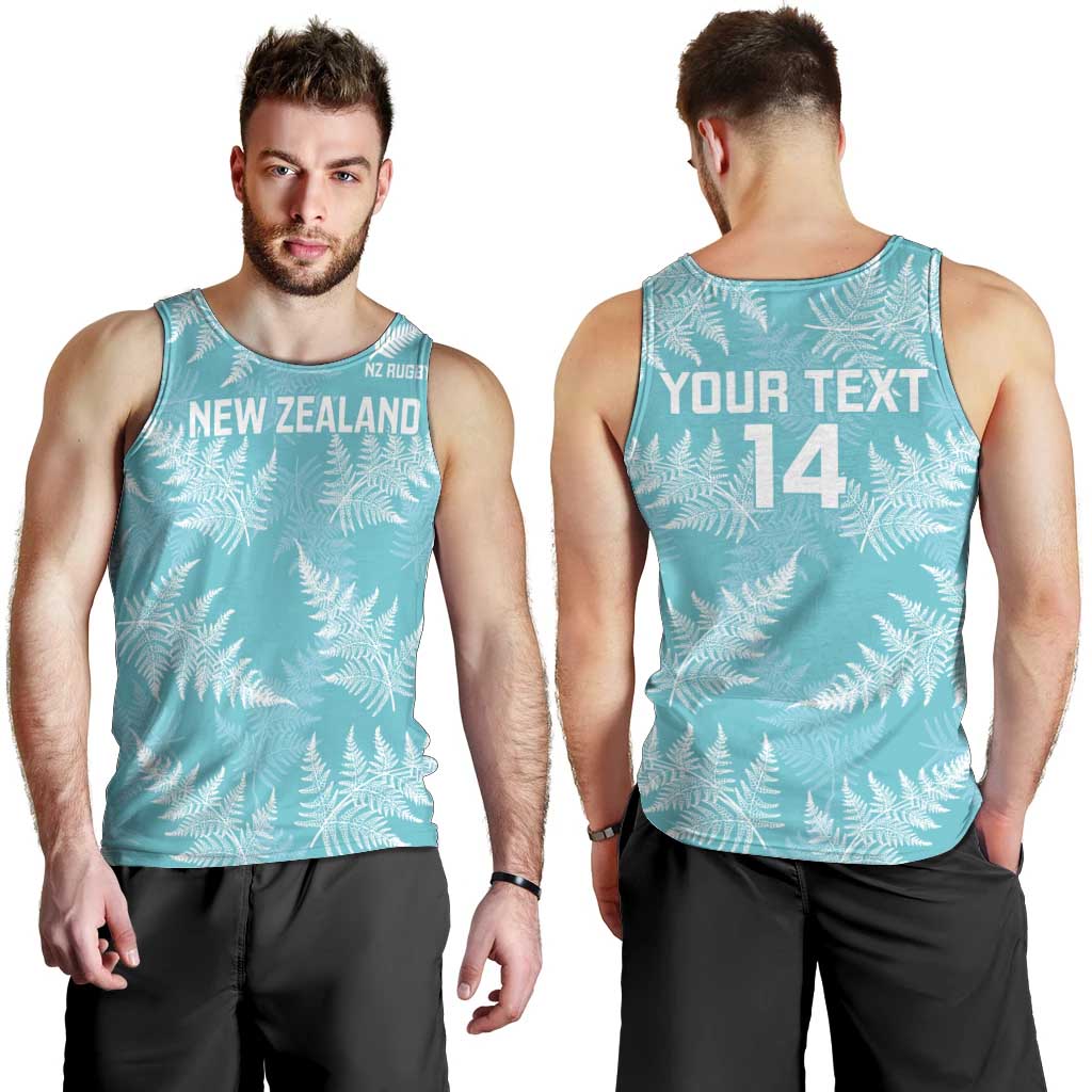 New Zealand Silver Fern Rugby Custom Men Tank Top Go Aotearoa Champions Turquoise Version - Polynesian Pride