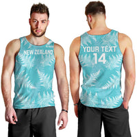 New Zealand Silver Fern Rugby Custom Men Tank Top Go Aotearoa Champions Turquoise Version - Polynesian Pride