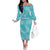 New Zealand Silver Fern Rugby Custom Off The Shoulder Long Sleeve Dress Go Aotearoa Champions Turquoise Version - Polynesian Pride