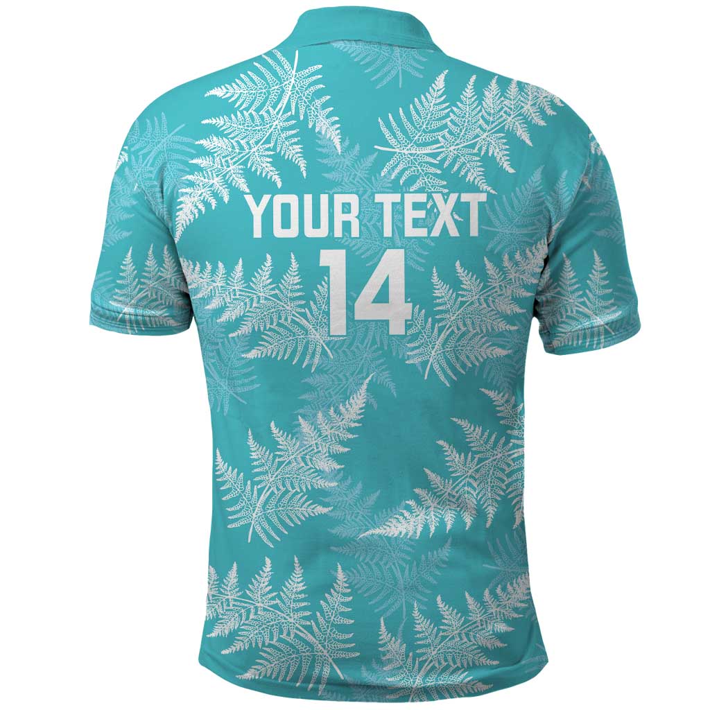 New Zealand Silver Fern Rugby Custom Polo Shirt Go Aotearoa Champions Turquoise Version - Polynesian Pride