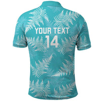 New Zealand Silver Fern Rugby Custom Polo Shirt Go Aotearoa Champions Turquoise Version - Polynesian Pride
