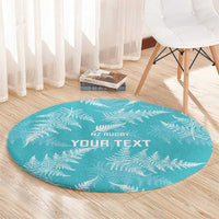 New Zealand Silver Fern Rugby Custom Round Carpet Go Aotearoa Champions Turquoise Version - Polynesian Pride