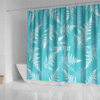 New Zealand Silver Fern Rugby Custom Shower Curtain Go Aotearoa Champions Turquoise Version - Polynesian Pride