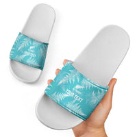 New Zealand Silver Fern Rugby Custom Slide Sandals Go Aotearoa Champions Turquoise Version - Polynesian Pride