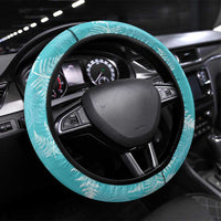 New Zealand Silver Fern Rugby Steering Wheel Cover Go Aotearoa Champions Turquoise Version - Polynesian Pride
