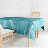 New Zealand Silver Fern Rugby Custom Tablecloth Go Aotearoa Champions Turquoise Version - Polynesian Pride