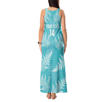 New Zealand Silver Fern Rugby Custom Tank Maxi Dress Go Aotearoa Champions Turquoise Version - Polynesian Pride