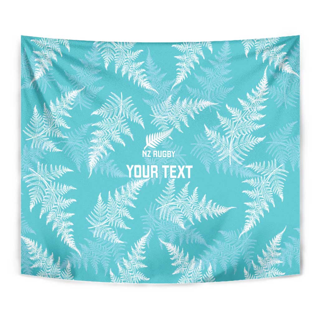 New Zealand Silver Fern Rugby Custom Tapestry Go Aotearoa Champions Turquoise Version - Polynesian Pride