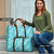 New Zealand Silver Fern Rugby Custom Travel Bag Go Aotearoa Champions Turquoise Version - Polynesian Pride