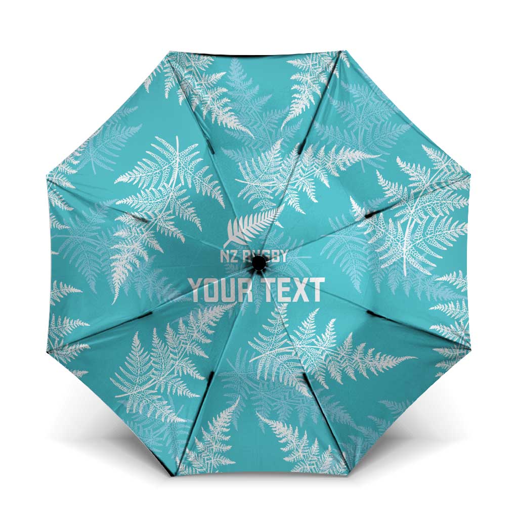 New Zealand Silver Fern Rugby Custom Umbrella Go Aotearoa Champions Turquoise Version - Polynesian Pride